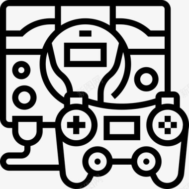 游戏机视频游戏3线性图标图标