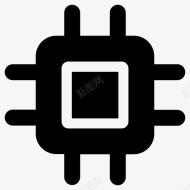 cpu芯片微芯片图标图标