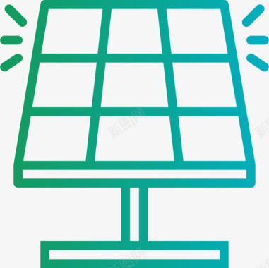 太阳能电池板eco13梯度图标图标