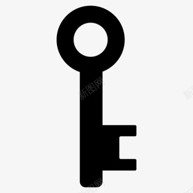 复古钥匙访问门钥匙图标图标