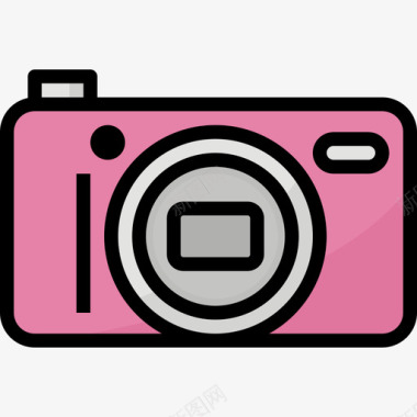 小型照相机摄影52线性彩色图标图标