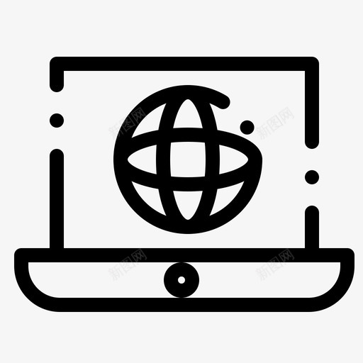 笔记本电脑地球仪互联网图标svg_新图网 https://ixintu.com 世界 互联网 地球仪 技术 技术支持 电脑 笔记本 虚线
