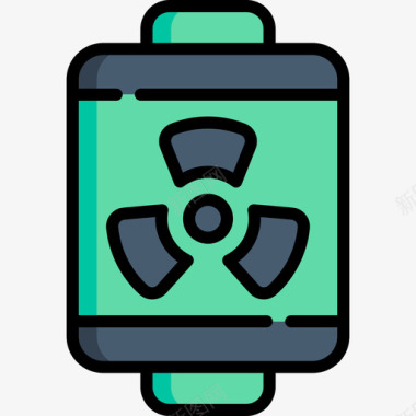 电池核能9线性颜色图标图标