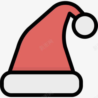 圣诞帽圣诞195线性颜色图标图标