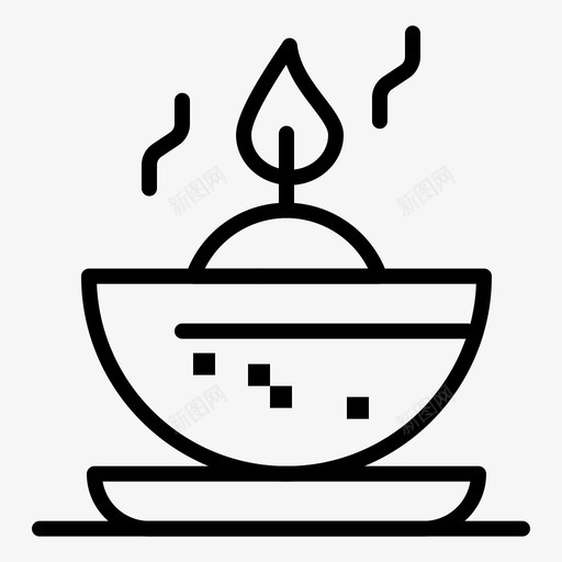 碗蜡烛碗里的蜡烛图标svg_新图网 https://ixintu.com 水疗和放松 碗 碗里的蜡烛 蜡烛