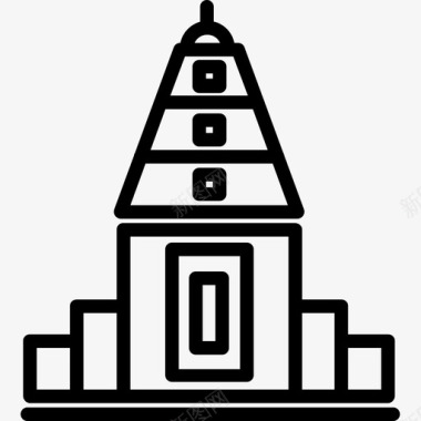 寺庙60号建筑直线型图标图标