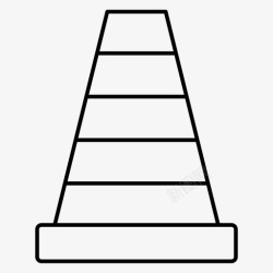 停车锥圆锥体障碍物街区图标高清图片