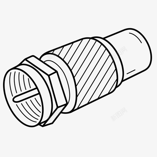 同轴电缆连接器公连接器同轴电缆图标svg_新图网 https://ixintu.com 公连接器 同轴电缆 同轴电缆连接器