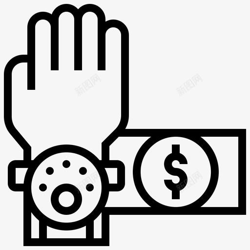 可穿戴货币支付图标svg_新图网 https://ixintu.com 可穿 手表 支付 无现金 社交 穿戴 网络 货币