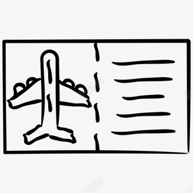 机票登机牌机场手绘图标图标