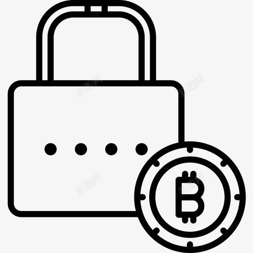 锁比特币加密货币轮廓图标svg_新图网 https://ixintu.com 加密 比特 货币 轮廓