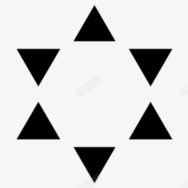 大卫星十三几何学犹太犹太教图标图标