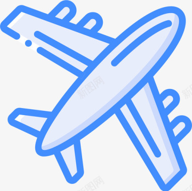 飞机机场95蓝色图标图标