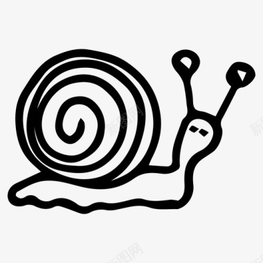 蜗牛涂鸦自然图标图标