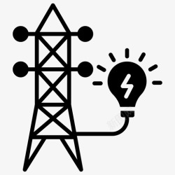 电力传输电线杆电流传输电线塔图标高清图片