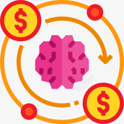 大脑概念大脑大脑概念3扁平图标高清图片