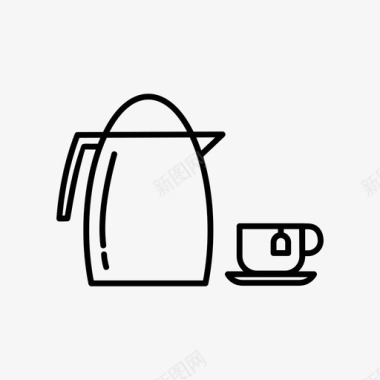 茶壶食物和餐厅厨房图标图标