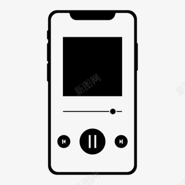 iphonex音乐暂停应用程序spotify图标图标