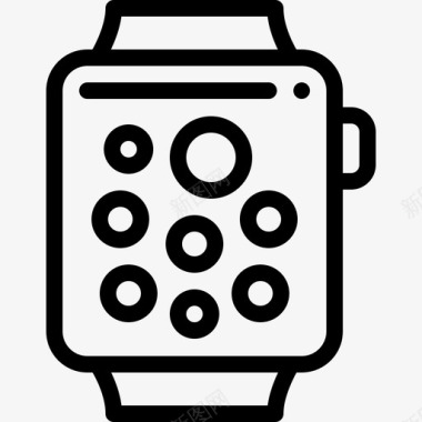智能手表数字服务8线性图标图标