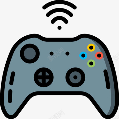 Xbox电脑游戏4线颜色图标图标