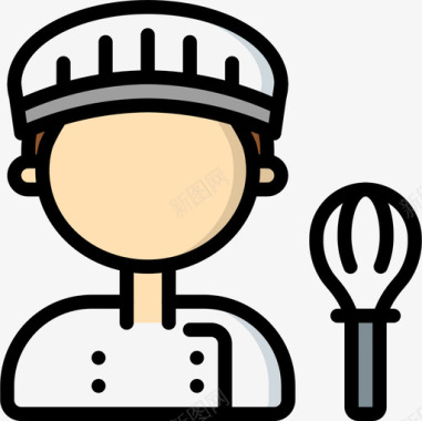 厨师职业23原色图标图标