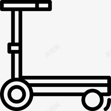 滑板车玩具童年3线性图标图标
