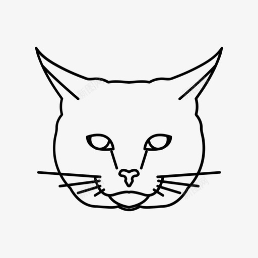 猫动物猫脸图标svg_新图网 https://ixintu.com 动物 喵喵 宠物 猫脸 轮廓