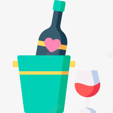 葡萄酒情人节68平淡图标图标