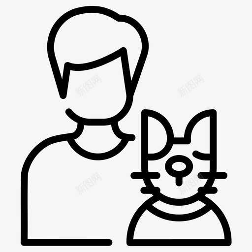 宠物动物化身图标svg_新图网 https://ixintu.com 人 动物 化身 宠物 猫 男孩 自由时间