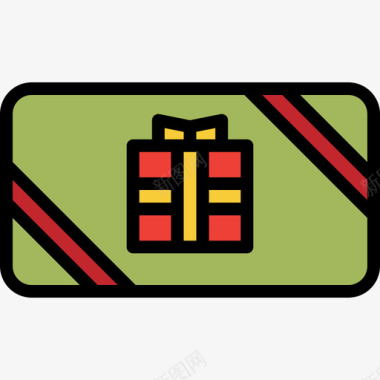 礼品卡礼品21线性颜色图标图标