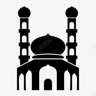 清真寺礼拜祈祷图标图标