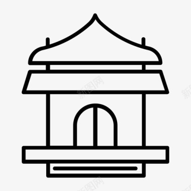 寺庙亚洲宗教图标图标
