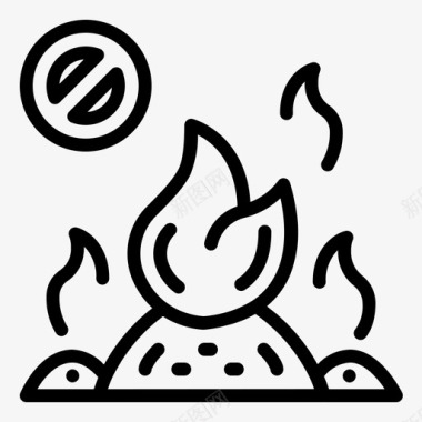 禁止火灾禁止焚烧禁止吸烟图标图标