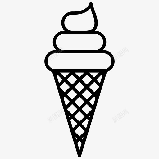 冰淇淋筒食物速食图标svg_新图网 https://ixintu.com 冰淇淋 速食 食物
