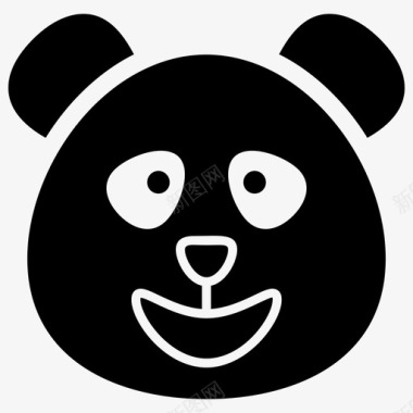 熊猫脸表情符号情感图标图标