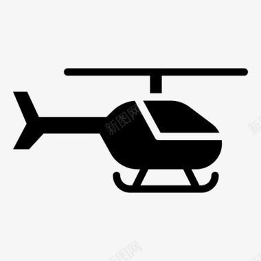 直升机飞行螺旋桨图标图标
