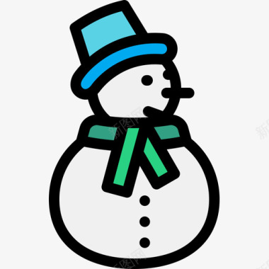 雪人圣诞186线性颜色图标图标