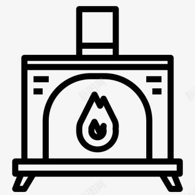 家具及家居烟囱壁炉图标图标