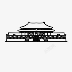 紫禁城图标紫禁城建筑北京图标高清图片