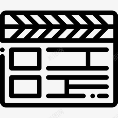 隔板电影工业8直线图标图标