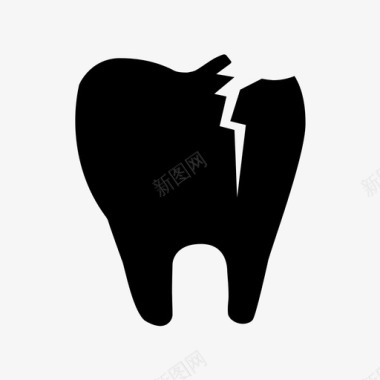 蛀牙坏牙断牙图标图标