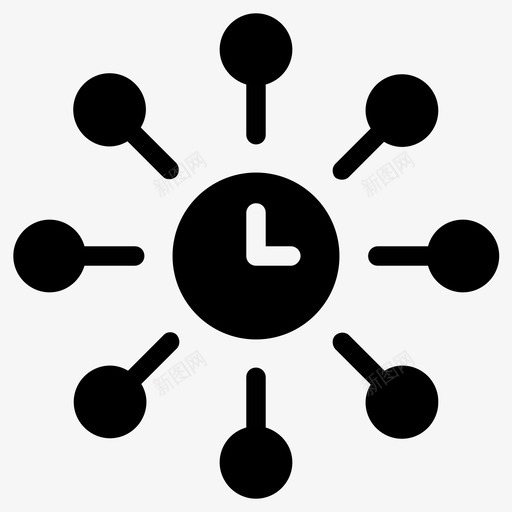 时间管理时钟效率图标svg_新图网 https://ixintu.com 效率 时钟 时间管理 计划