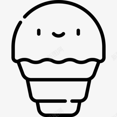 冰淇淋幸福10直线型图标图标