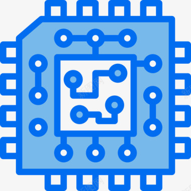芯片计算机数据存储5蓝色图标图标
