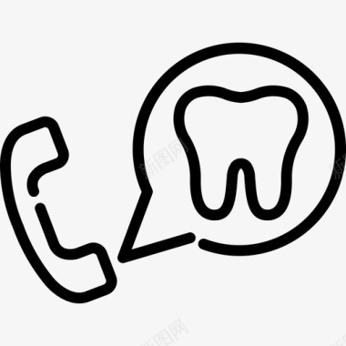 支持呼叫牙科图标图标