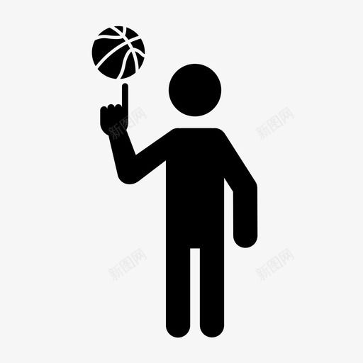 篮球运动员旋转球图标svg_新图网 https://ixintu.com 旋转 篮球 运动员