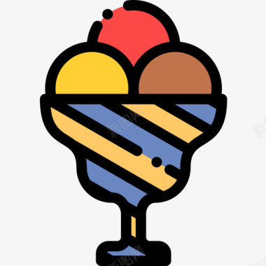 冰淇淋24号咖啡厅原色图标图标
