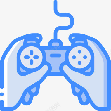 控制器电脑游戏5蓝色图标图标