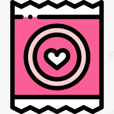 避孕套情人节55线性颜色图标图标