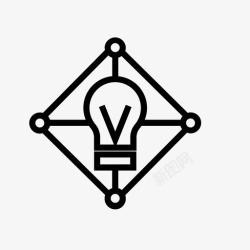 电网创意智能电网灯泡创意图标高清图片
